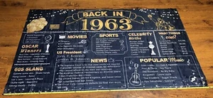 Menge 2 vertikale & horizontale "Back in 1963" Happy Birthday Banner Kulissen - Bild 1 von 19