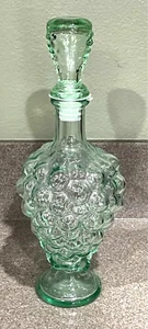 Green Grapes Glass Bottle Decanter Vintage - Picture 1 of 5