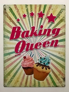 Letrero de pared de metal de lata de Baking Queen - Imagen 1 de 1