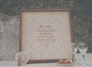 "Old Friends" Counted Cross Stitch Pattern by Schoolroom Samplings, Lacy Sampler - Picture 1 of 2