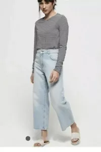 Superdry wide leg phoebe womens hipster work jeans 26w 32l lazy oaf style - Picture 1 of 8