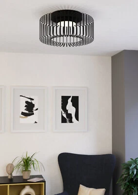 Plafonnier Moderne À Led RGB Multicolore Design Noir GL1694 - Photo 1/4