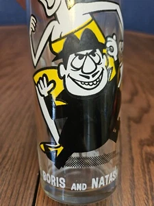 Boris and Natasha Pepsi Glass White Lettering Running 1973 - Picture 1 of 11