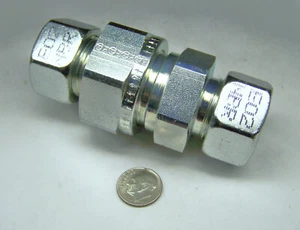 PARKER RHD18LCF NEU 18 MM OD ROHR EO2 24 * KEGEL IN LINE RÜCKSCHLAGVENTIL STAHL - Bild 1 von 8