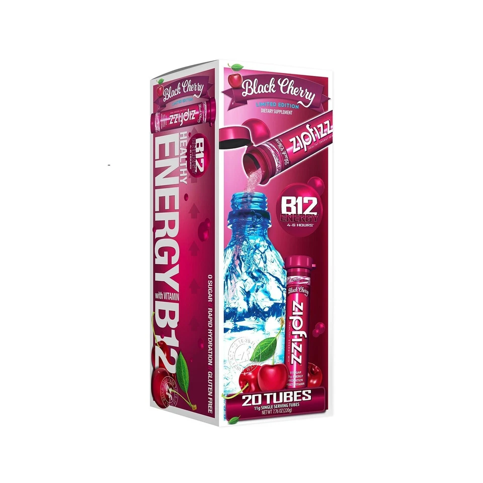 Zipfizz Black Cherry Healthy Energy Drink 20 Count