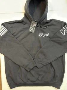 Grunt Style Mens XL 1776 Flag Pullover Hoodie - Black - Picture 1 of 7