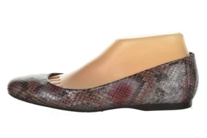 Stuart Weitzman Womens Shoes Size 7 Red Animal Print Leather Ballet Flats - Picture 1 of 6