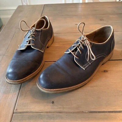 Johnston And Murphy 1850 Lace Up Oil Tanned Blue Oxford Shoes Sheepskin 9 - Image 1 of 4