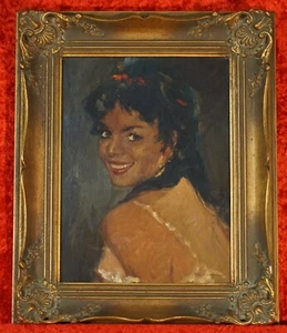 Quadro di una ragazza - Sguardi - Olio su tela - Foto 1 di 6