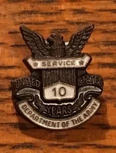 Vintage United States Department Of The Army 10 Years Service Award Pin - Picture 1 of 2