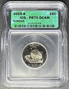 2005-S Proof Kansas Quarter ICG PR-70 DCAM, Buy 3 Items, Get $5 Off!! - Picture 1 of 2
