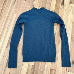 LULULEMON 4 keep the heat termico strato base a maniche lunghe blu - Foto 1 di 7