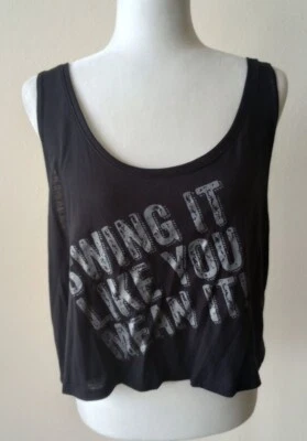 Camiseta sin mangas corta negra Bella para mujer L Swing It Like You Mean It Dance Core Foto 1 de 4