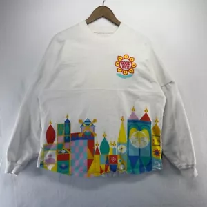 Disney Spirit Jersey Mens Medium Its a Small World Graphic big Spellout Colorful - Picture 1 of 12