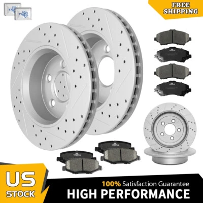 Front & Rear Disc Rotors + Brake Pads for 2008 - 2012 Jeep Liberty Dodge Nitro - Image 1 of 4