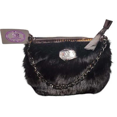 Nuevo con etiquetas Bolso Cartera Pequeño Sharif Negro Imitación Piel Cadena Baguette Noche Fiesta Foto 1 de 4