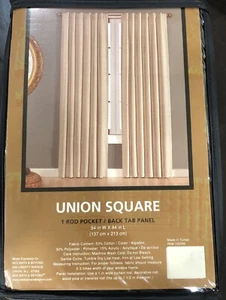 2 Union quadratische Gardine schwarz 54" x 84" Stange Tasche/Rückenlasche - Bild 1 von 3