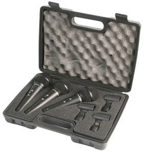 NUEVO Pulse Dinámico Micrófono Vocal Set de 3 Micrófonos Inc Clips Kit Banda DJ Karaoke - Imagen 1 de 1