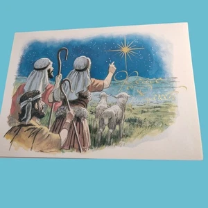Christmas Card Mailing Service Salesian Missions Peace On Earth Shepherds Star - Picture 1 of 8