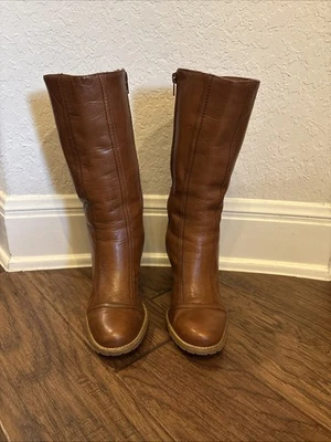 Botas de montar Bakers Rebekah de cuero marrón con cremallera para mujer talla 7,5 M punta redonda Foto 1 de 4