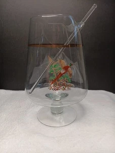 West Virginia  Glass Co. Vintage Barware Cocktail Pitcher Pheasants - Bild 1 von 8