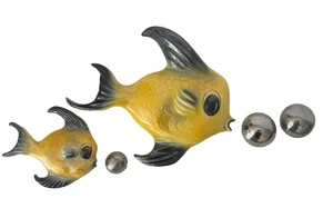 VTG 1950's Tropic Treasures Fish Set Ceramicraft WALL POCKET Iridescent MCM - Picture 1 of 16