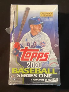 2020 TOPPS SEALED HOBBY BOX W/1 AUTO OR RELIC CARD SERIES 1 CELEBRATION DECADES - Picture 1 of 5
