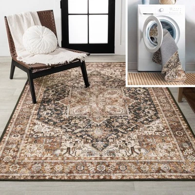 JONATHAN Y WSH203 Chapell Chenille Medallion, Classic Machine Washable Area Rug - Image 1 of 4