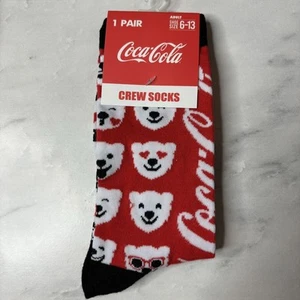 COCA COLA Mens GRAY CREW SOCKS SHOE SIZE 6.5 - 12 - Picture 1 of 2