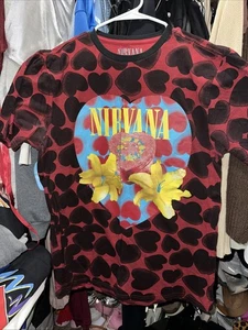 Nirvana All-Over Print Tee Large Vintage Style - Picture 1 of 3