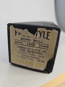 Vintage Player Piano Word Roll Piano "Three O'clock In The morning" Waltz 12051 - Picture 1 of 4