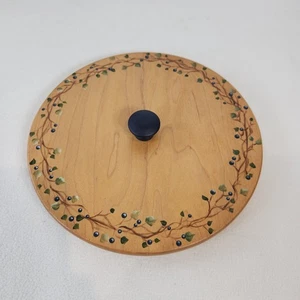 Handbemalter runder Korb oder Topf Holzdeckel 9 1/8" außen/8,75" innen - Bild 1 von 11