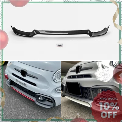 For Fiat 595 Abarth Series 4 Onward Carbon Fiber Front Bumper Lip wing bar Foto 1 de 4