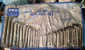 CTT Tools 24-Piece Short Arm Metric & Long Arm S.A.E. Hex Key Set w/Storage - Picture 1 of 4