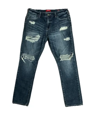 GUESS Mens Jeans 36x32 Mid Rise Tapered Halsted Slim Fit Original Ripped - Image 1 of 4