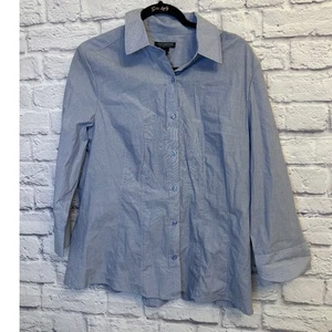 Covington Essentials Womens XL Blue 3/4 Sleeve Button Down Shirt Top - Picture 1 of 8