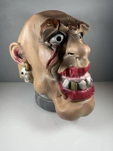 Vintage Cesar Pirate Halloween Mask Grotesque Gory Bloody Scar Skull Signed 1991 - Picture 1 of 13