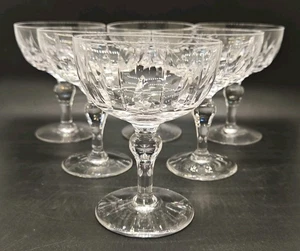 6 x Stuart? Crystal cut glass Hampshire Champagne coupe glasses Unmarked B - Picture 1 of 5