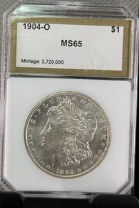 Soporte de un dólar de plata O Morgan 1904 S $1 en - Imagen 1 de 2