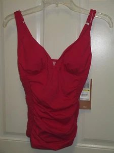 Captiva Solid V-Neck Tankini 3330852 Top M/Bottom L Pink NWT  - Picture 1 of 1