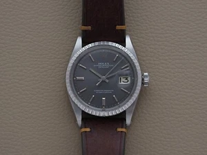 Rolex Datejust 1603 Grey Lavender Dial 1966 36mm On Wristwatchme Leather Band - Picture 1 of 13