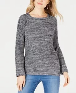 Style&co. Long Sleeve Boat Neck Sweater Black Combo XL # 39 - Picture 1 of 8