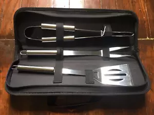 3 Pcs BBQ Grill Tools Set Stainless Utensils Kit + black bag CMA awards logo - Picture 1 of 2
