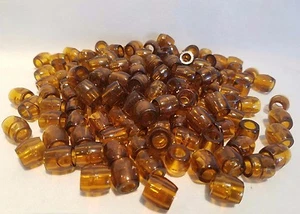 Lot of 150 Clear Brown Plastic Small Barrel Macrame Craft Beads 12mm 1/2" - Picture 1 of 2