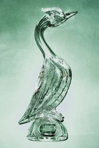 ANATRA IN VETRO DI MURANO TRASPARENTE ANNI 60-MADE IN ITALY-CM.28 - Foto 1 di 10