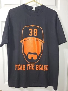 San Francisco Giants Brian Wilson Fear The Beard Men Short Sleeve Black M Shirt - Picture 1 of 11