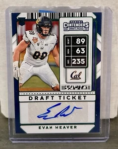🚨Evan Weaver 2020 Contenders Blue Foil Draft Ticket Rookie Auto #201 RC - Bild 1 von 2