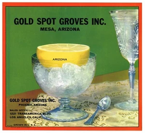 25X ALTE GROSSHANDEL MENGE GOLDFLECKHAIN ORANGE KISTE ETIKETT 1930er MESA ARIZONA B88 - Bild 1 von 2
