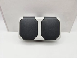 Busch Jäger WS IP44 Aufputz grau schwarz 2-fach Steckdose feuchtraum LX 2000 geb - Bild 1 von 3