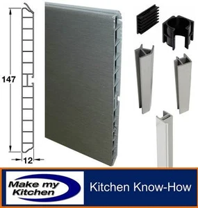 Hafele Stainless Steel Coated Kitchen Plinth 3mtr - Optional Accessories - Picture 1 of 1
